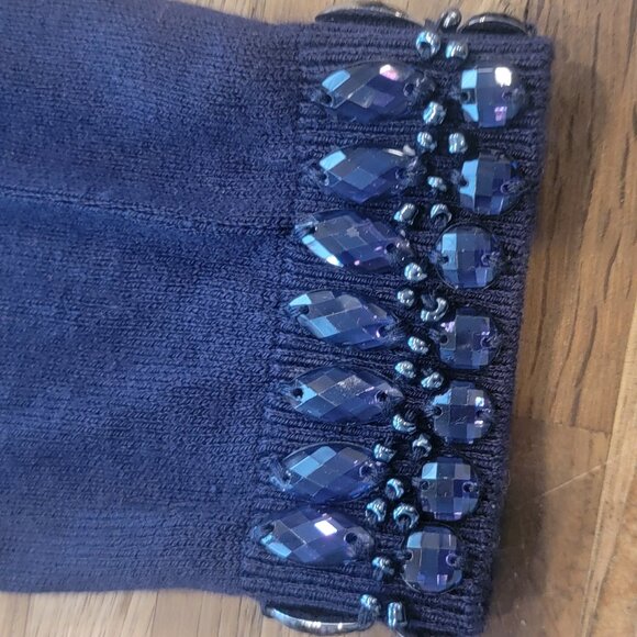 H&M Blue Beaded Neckline & Cuffs Sweater - Picture 3 of 10
